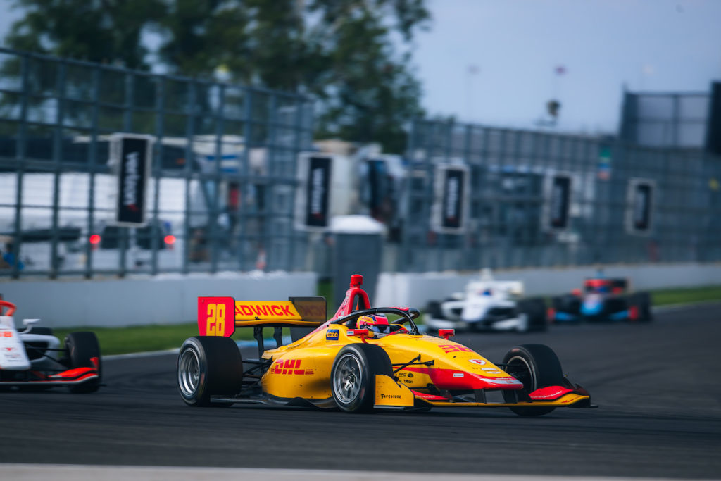 photo of race cars at the INDY NXT by Firestone Grand Prix road course