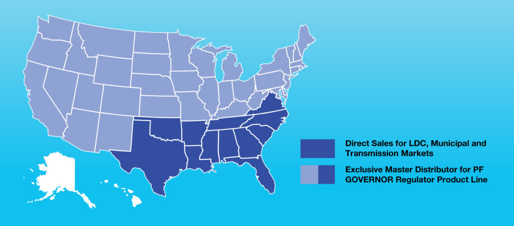 Map of Equipment Controls Company territory map